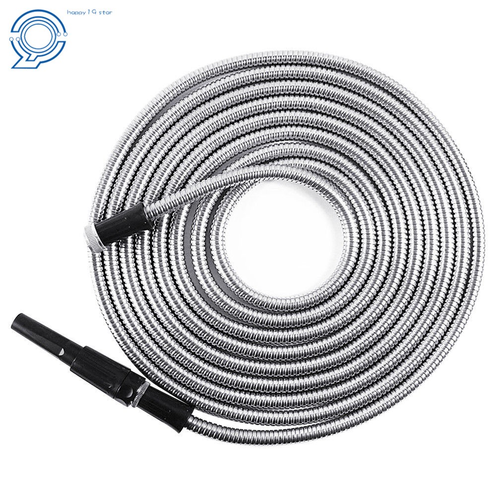 Flexible Lightweigh Stainless Steel Metal Garden Water Hose Pipe 100 Feet