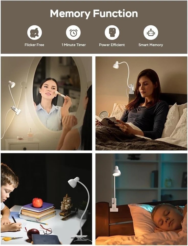LED Desk Lamp Adjustable Swing Arm Lamp with Clamp Eye-Caring Reading Desk Light