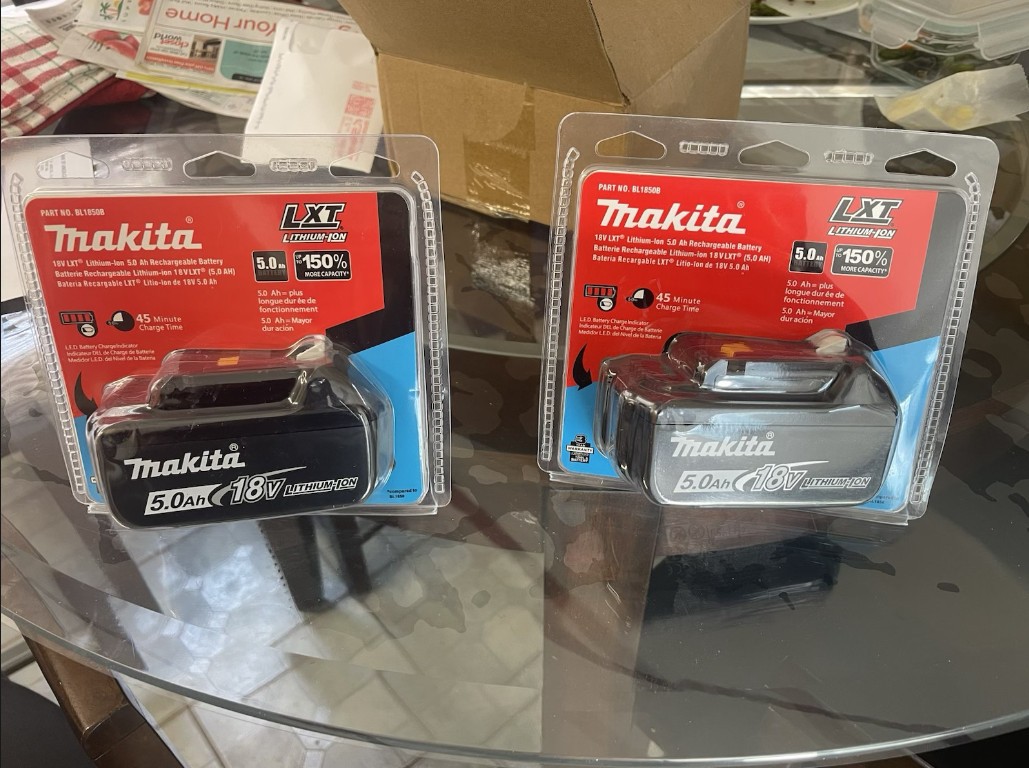 2 Pack Makita BL1850B-2 18V LXT Lithium‑Ion 5.0Ah Battery USA