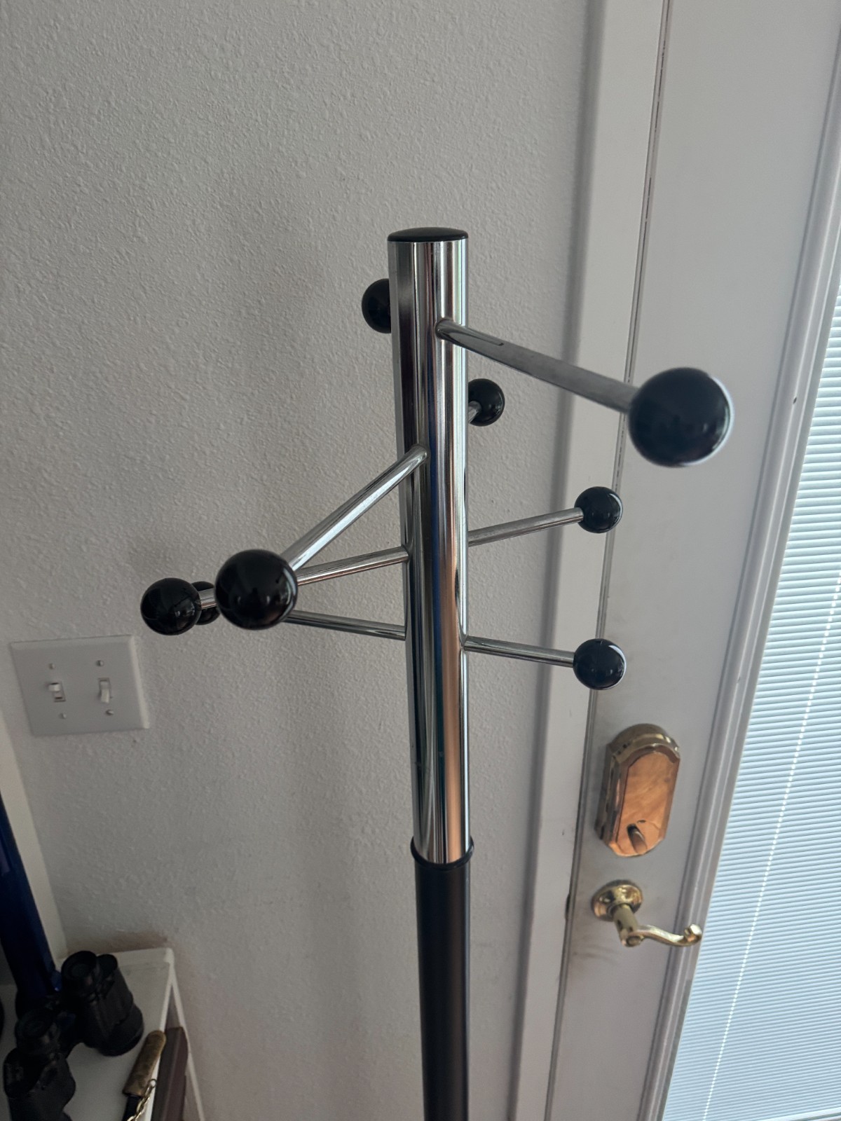 Rare vintage Standing 12″ marble base Coat Rack Space Age MCM Italian Atomic 69″