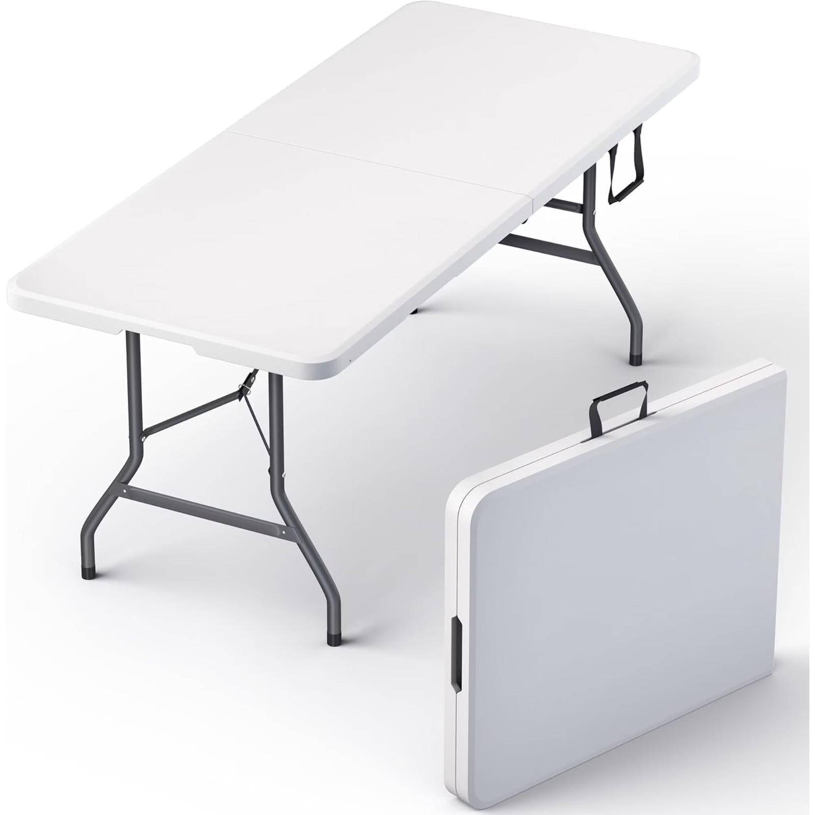 Lifetime Appliance Parts 6 Feet Foldable Table with Built in Handle & Steel Leg