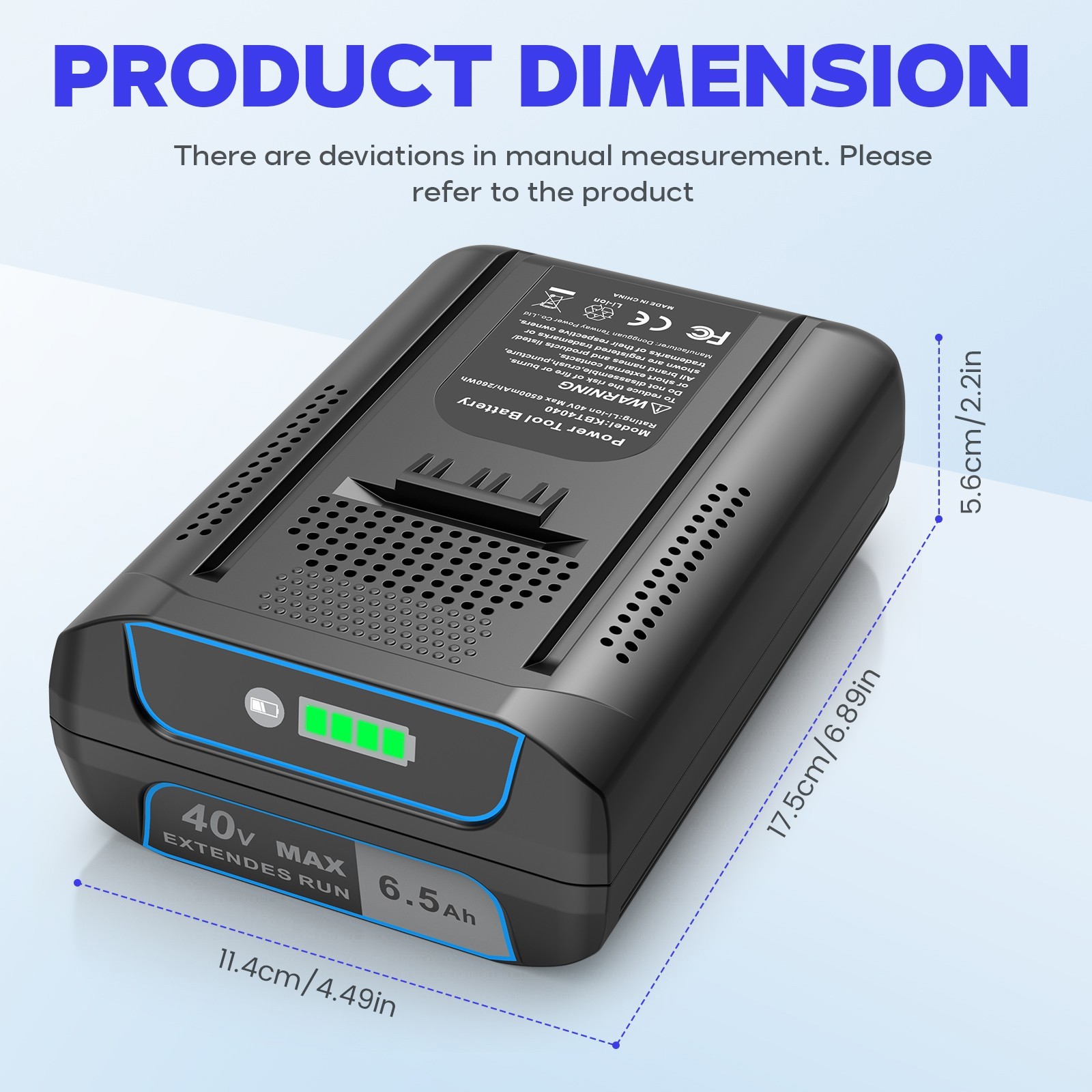 2 Pack 6500mAh Battery For Kobalt 40V KB640-06 KB540-06 KB440-06 KRC840-03 6.0Ah
