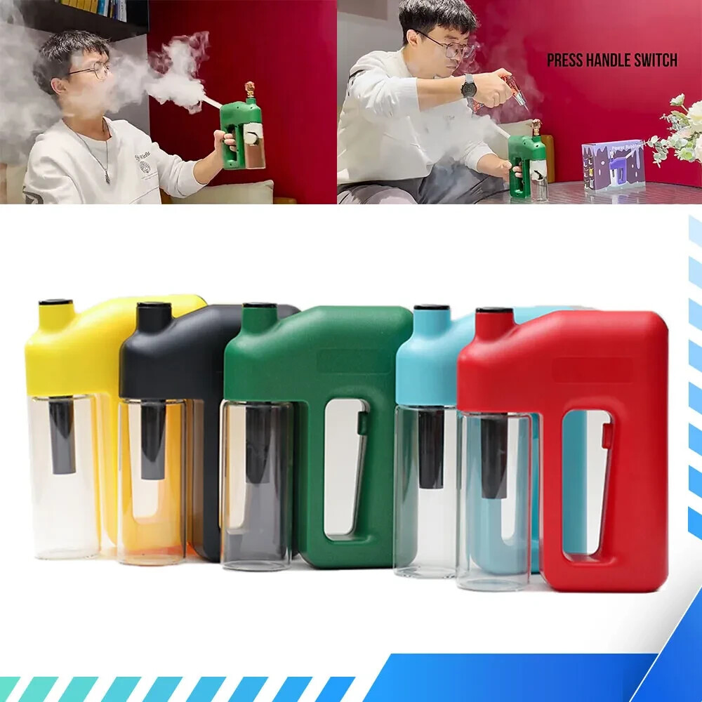 HUISFUN Electric Heavy Bon g Water Pipe Smoking Bon g Beaker Spiral Glass Tube