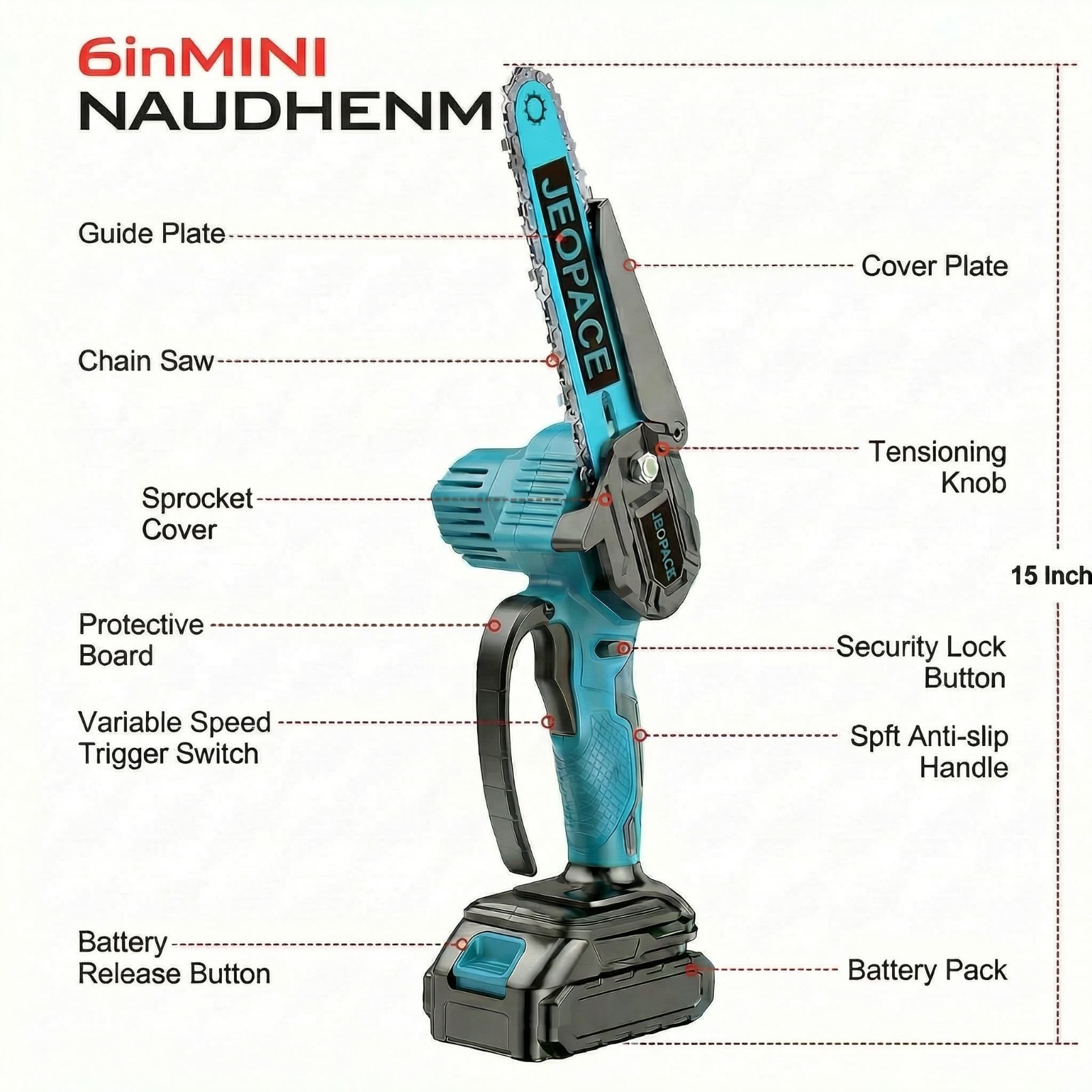 Mini Chainsaw 6 Inch Portable Electric Chainsaw Cordless