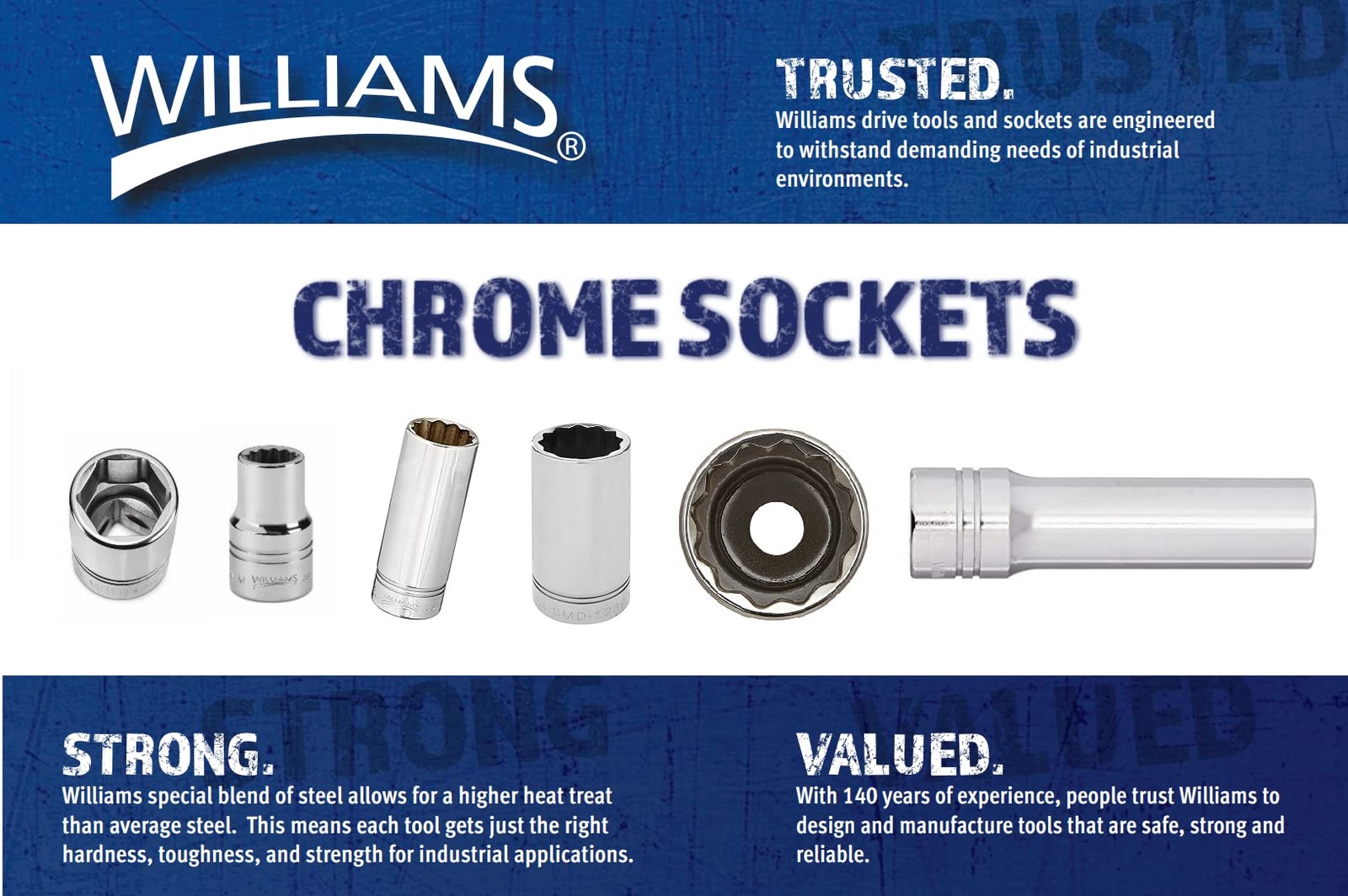 1/4 Inch Drive Shallow SAE Socket 6 Point 1/8 Inch Chrome Finish