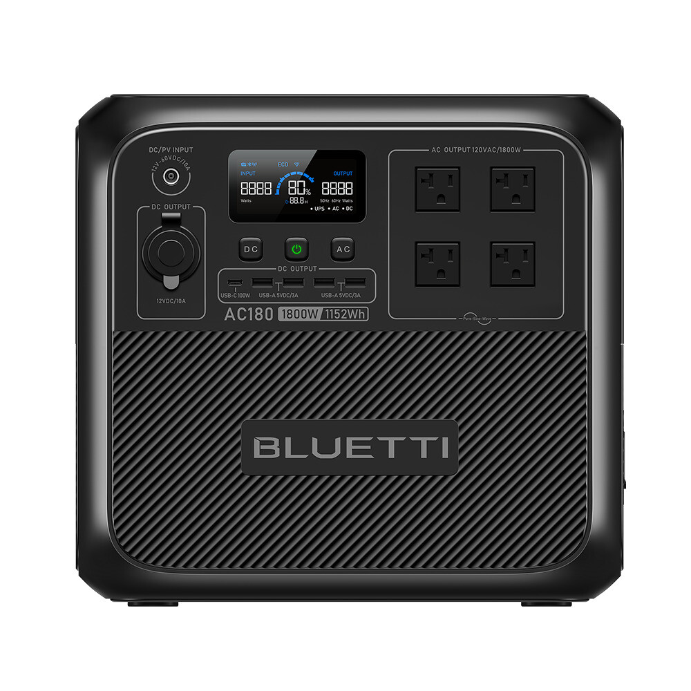 BLUETTI AC180 1800W 1152Wh Power Station Generator for Power Outage Travelling
