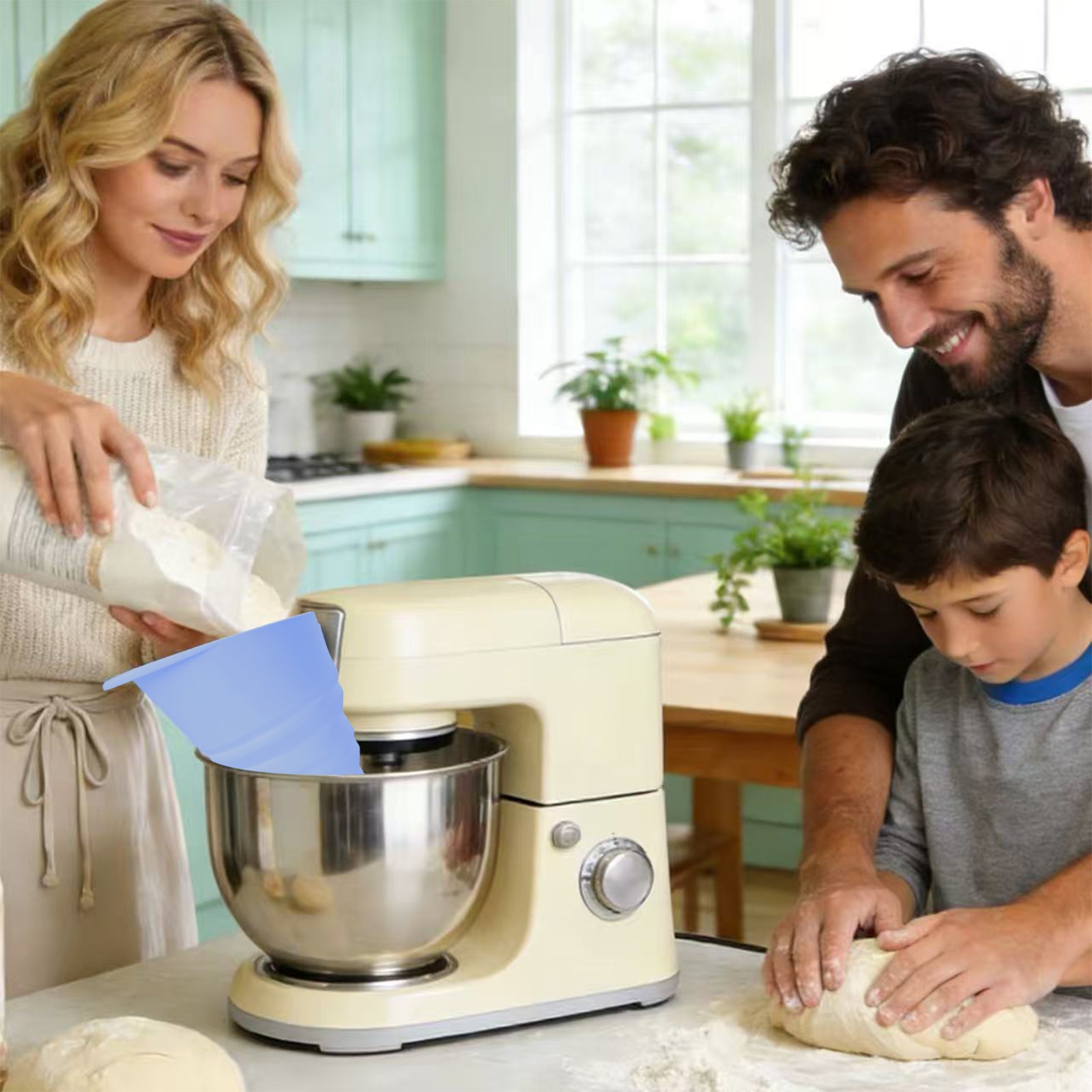 Flour Funnel, 5.32*5*5.32in Flour Funnel For Kitchen Stand Mixer Fit Flour, Egg