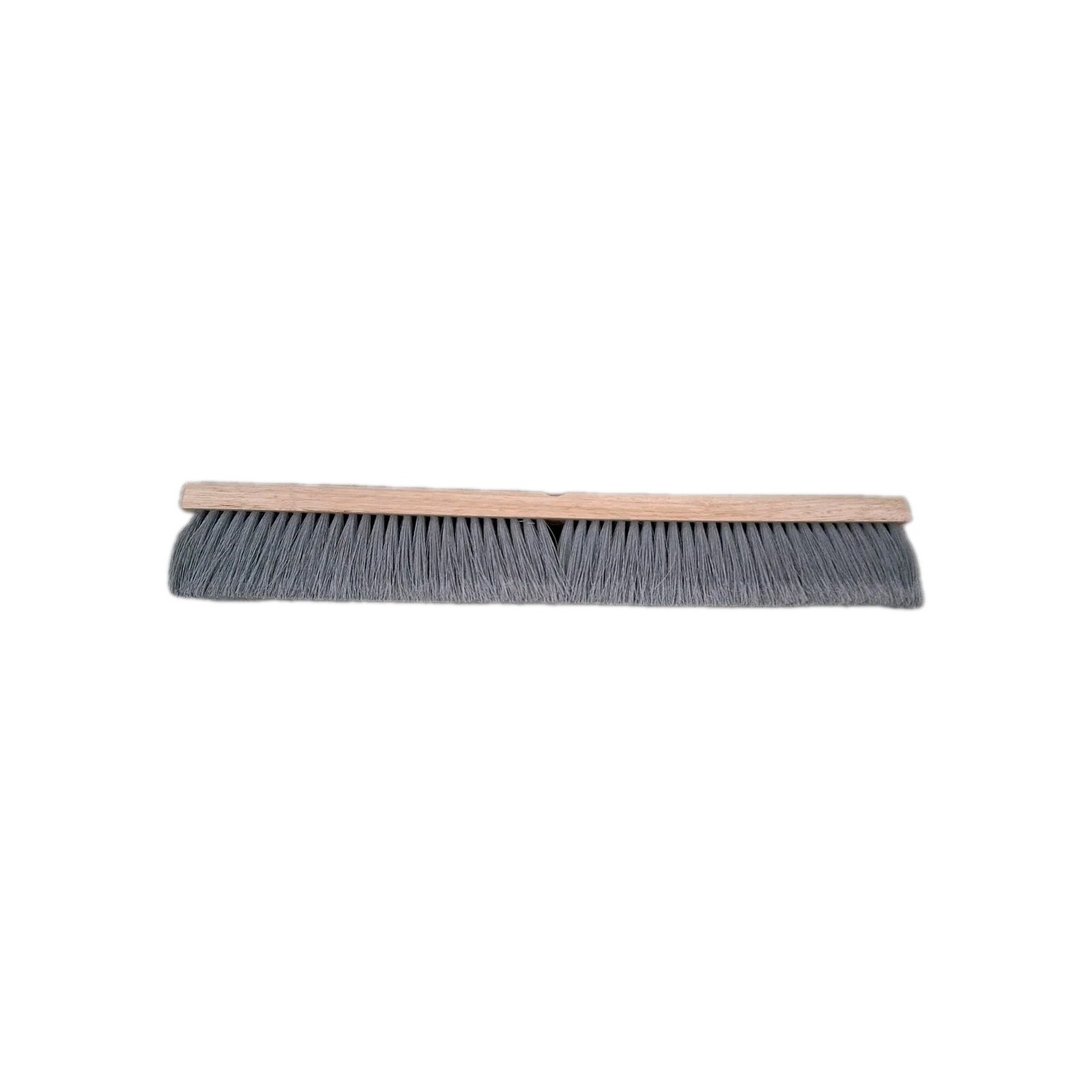 24 in. Polypropylene Broom Fine Sweep Flagged with 3 in. Trim Grey Gray