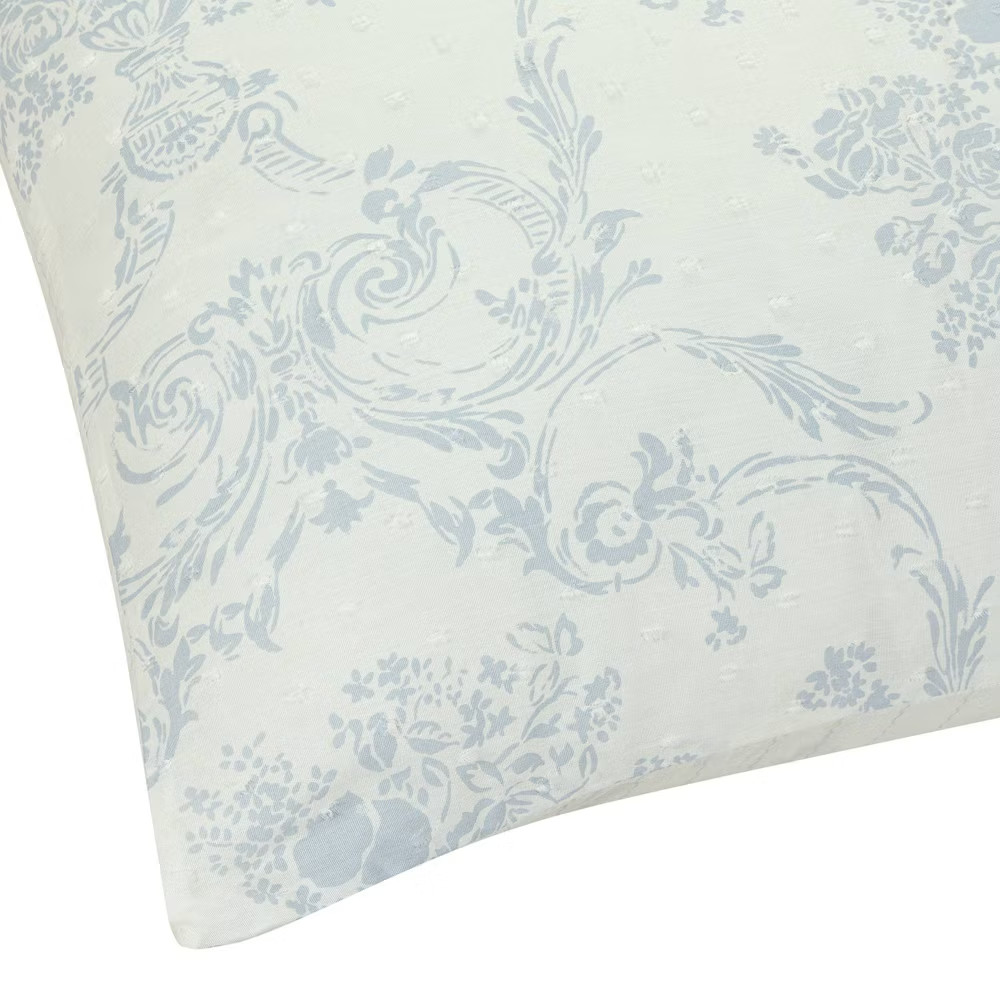 Twin Ruffle Comforter Set Blue Floral