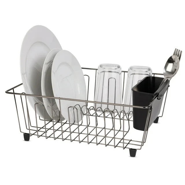 Mainstays Small Dish Drainer Rack – Chrome/Black