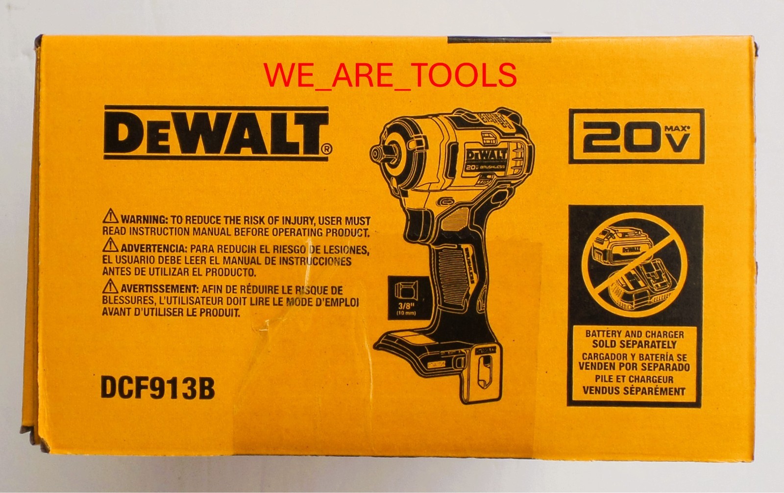 Dewalt DCF913B 20V Max 3/8″ Compact Brushless Impact Wrench with Hog Ring Anvil