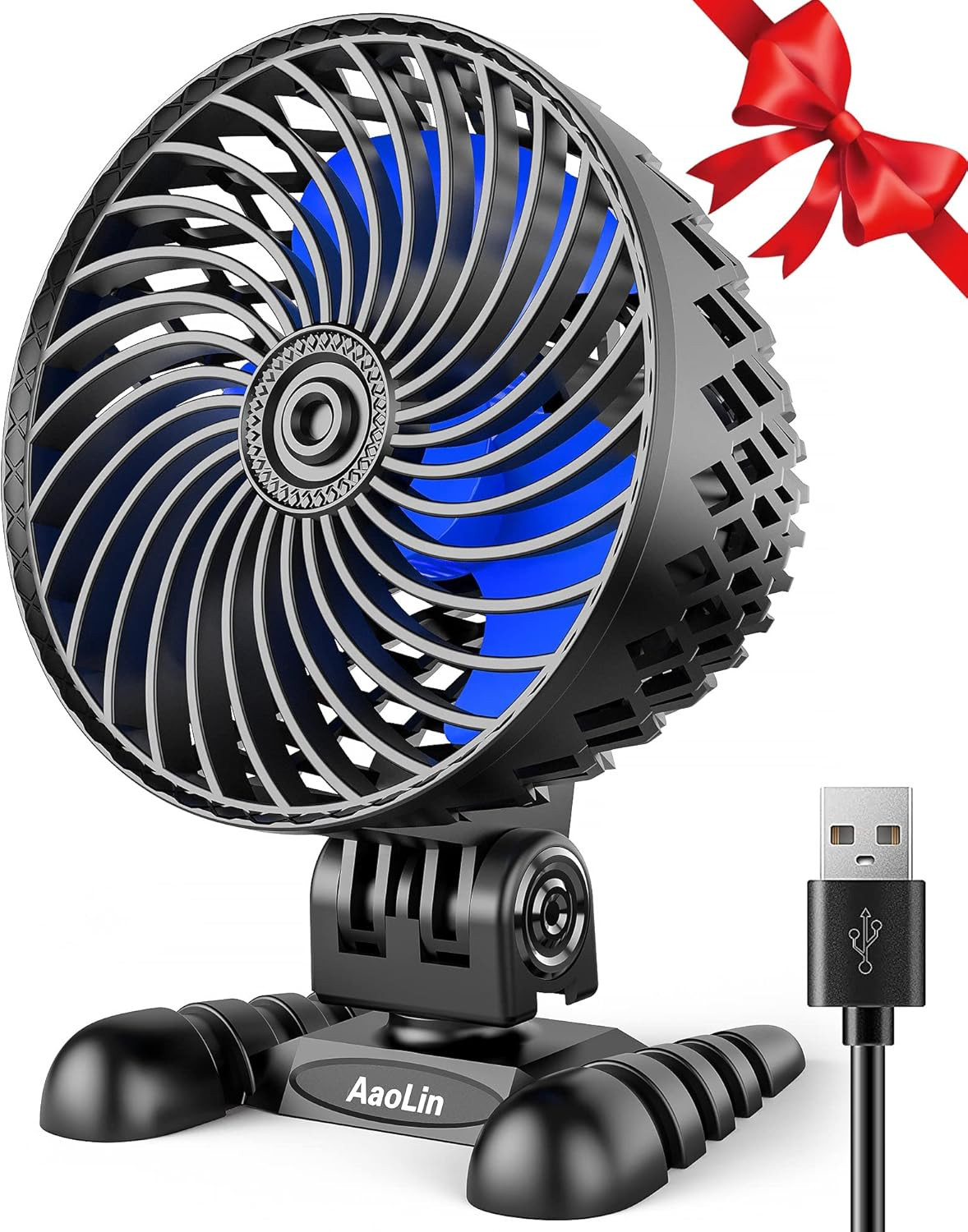 USB Desktop Small Fan, Stepless Speed Adjustment with Multiple Speed Levels, Por