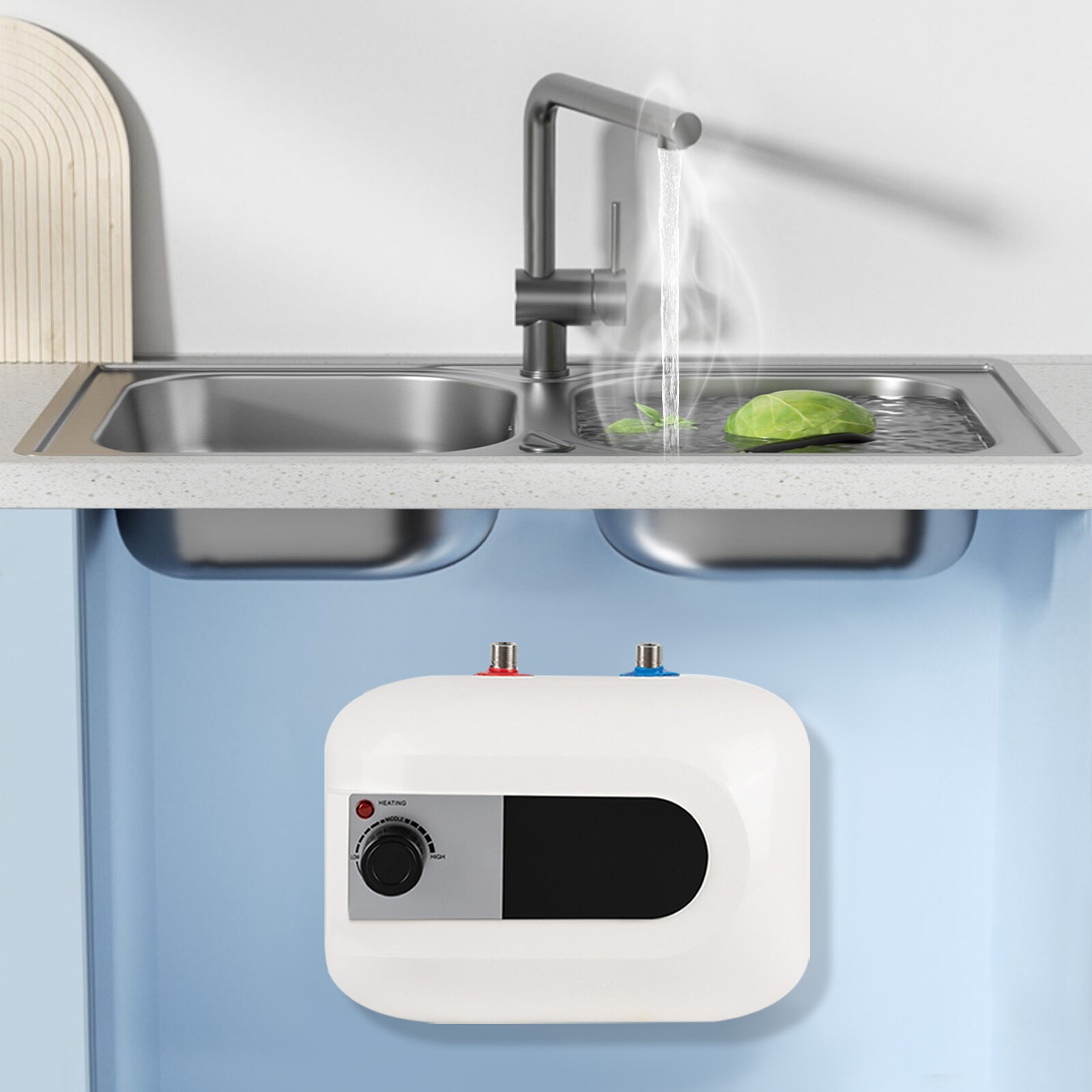 Electric Water Heater Kitchen Instant Hot Water Heater Mini-tank Heater 110v