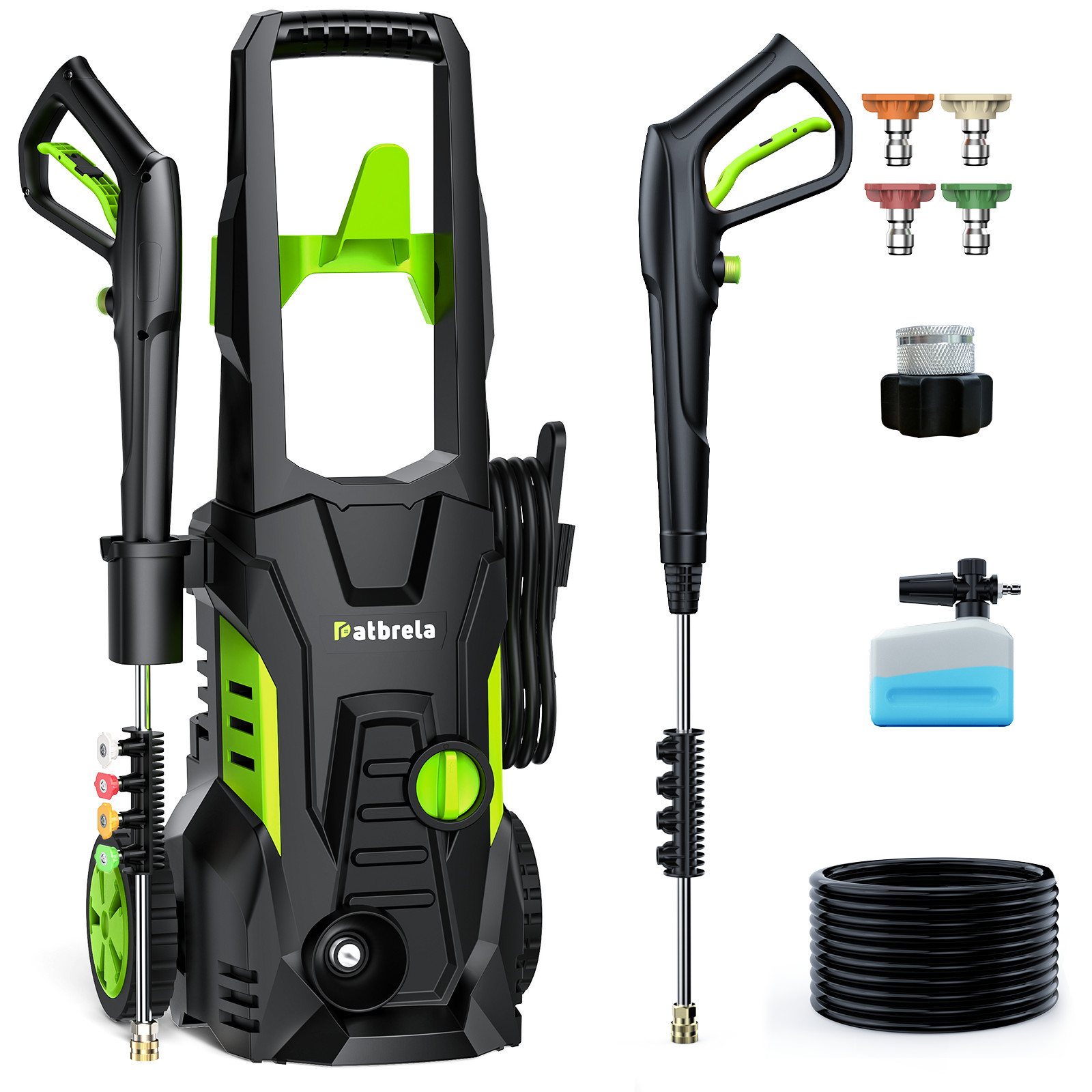 Electric Pressure Washer 5000PSI Max 3.0GPM Portable Power Washer 4 Quick Nozzle