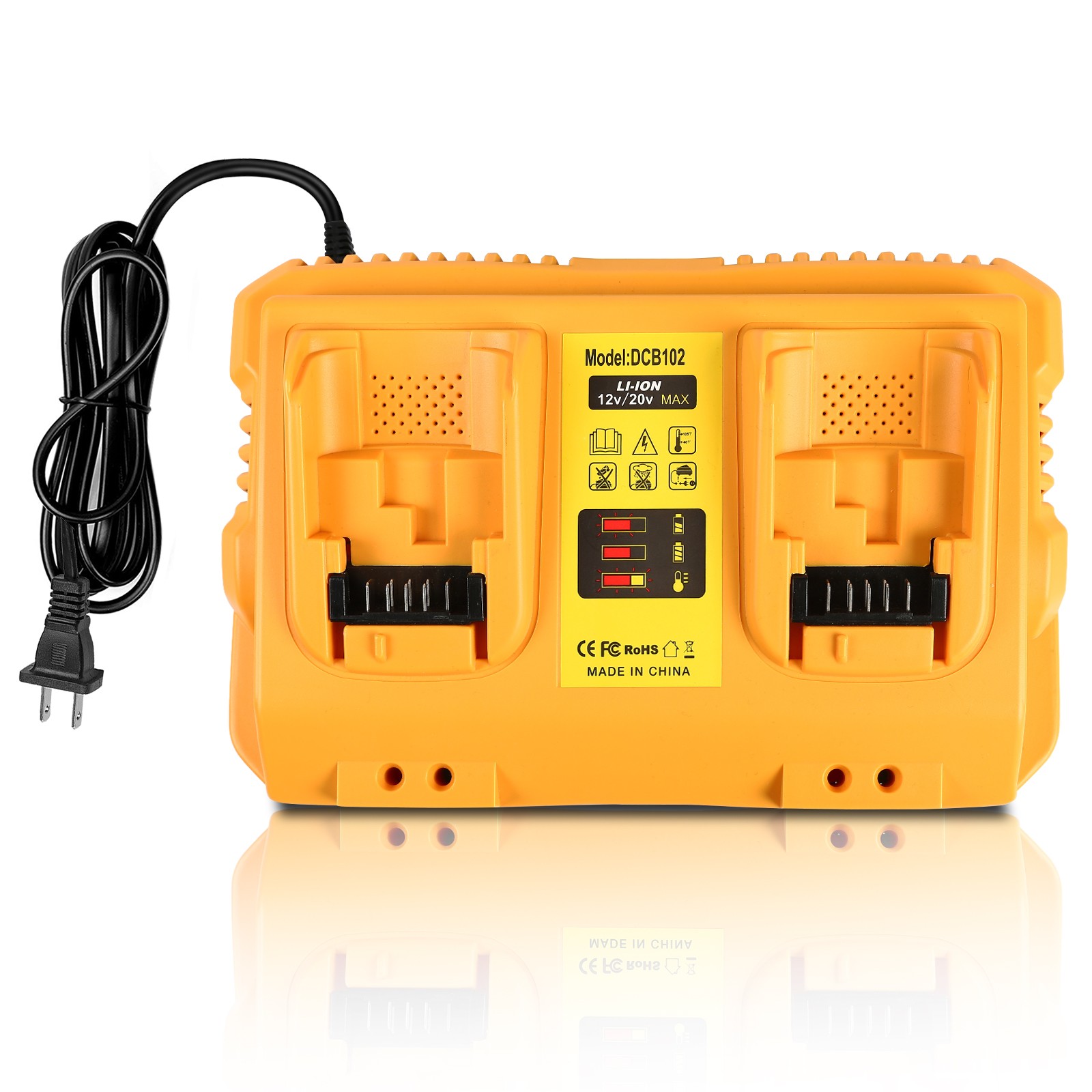 1Pack/2Pack For DEWALT DCB102 12V/20V Fast Battery Charger Lithium XR DCB205