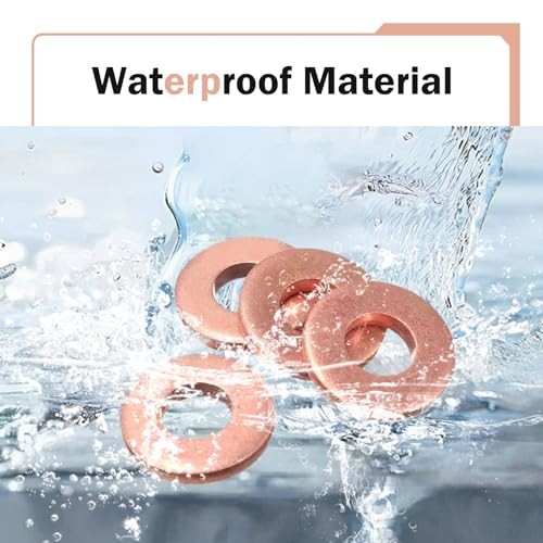 200 PCS Copper Crush Metric Washers Assortment Kit, Sealing Flat Ring Washer