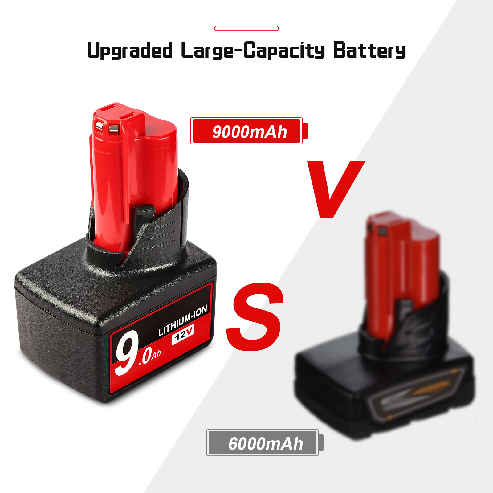 12V For Milwaukee 48-11-2460 for M12 LITHIUM 9.0Ah Extended Capacity Battery