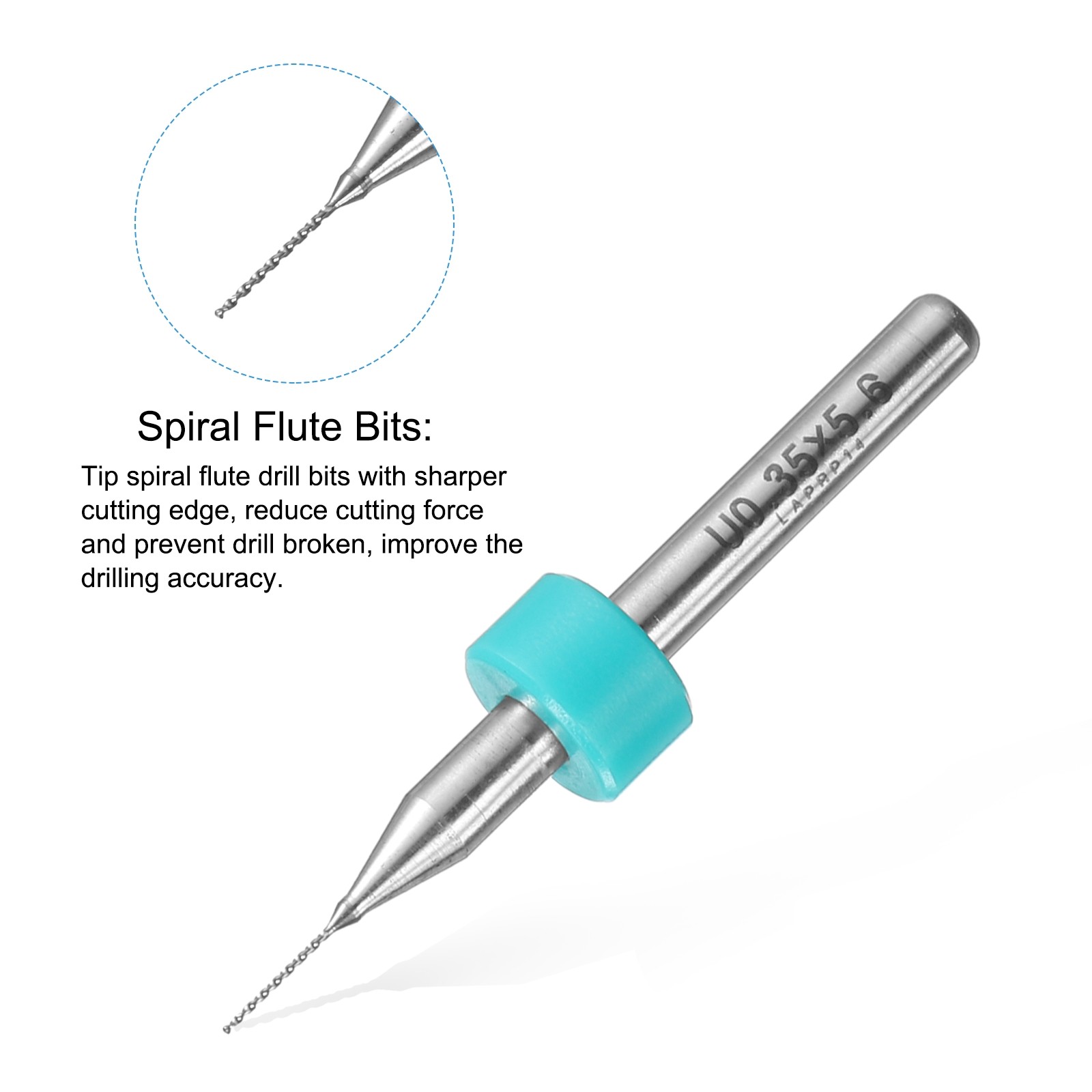 0.35mm Tungsten Carbide CNC Engraving Print Circuit Board PCB Drill Bits 10 Pcs