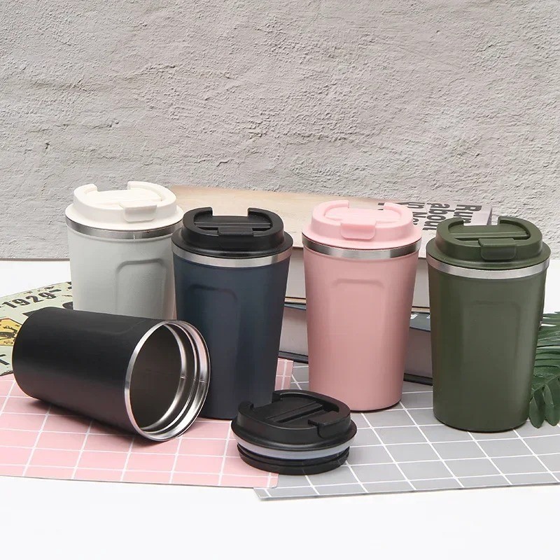 380ml/510ml Stainless Steel Travel Coffee Mug Thermos Cup Leak-Proof Office