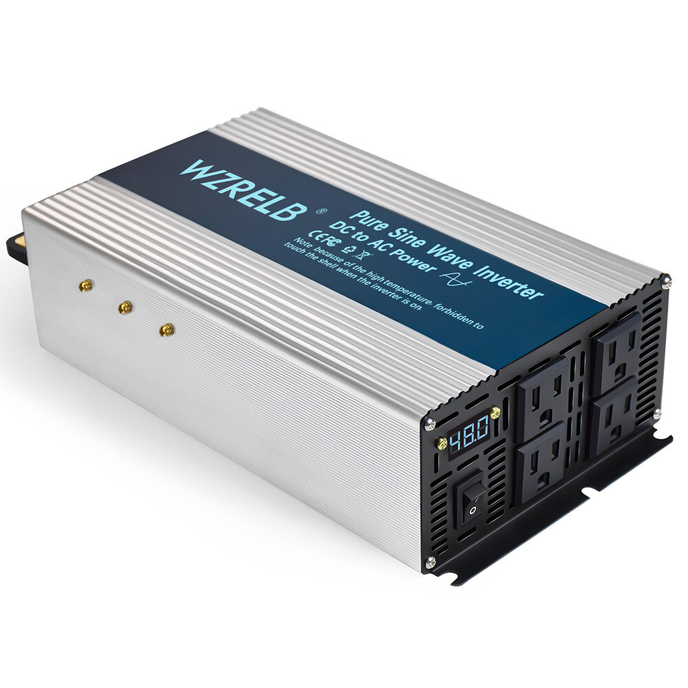 2000W Power Converter Pure Sine Wave Inverter 60V to 120V 240V Truck Camp Home