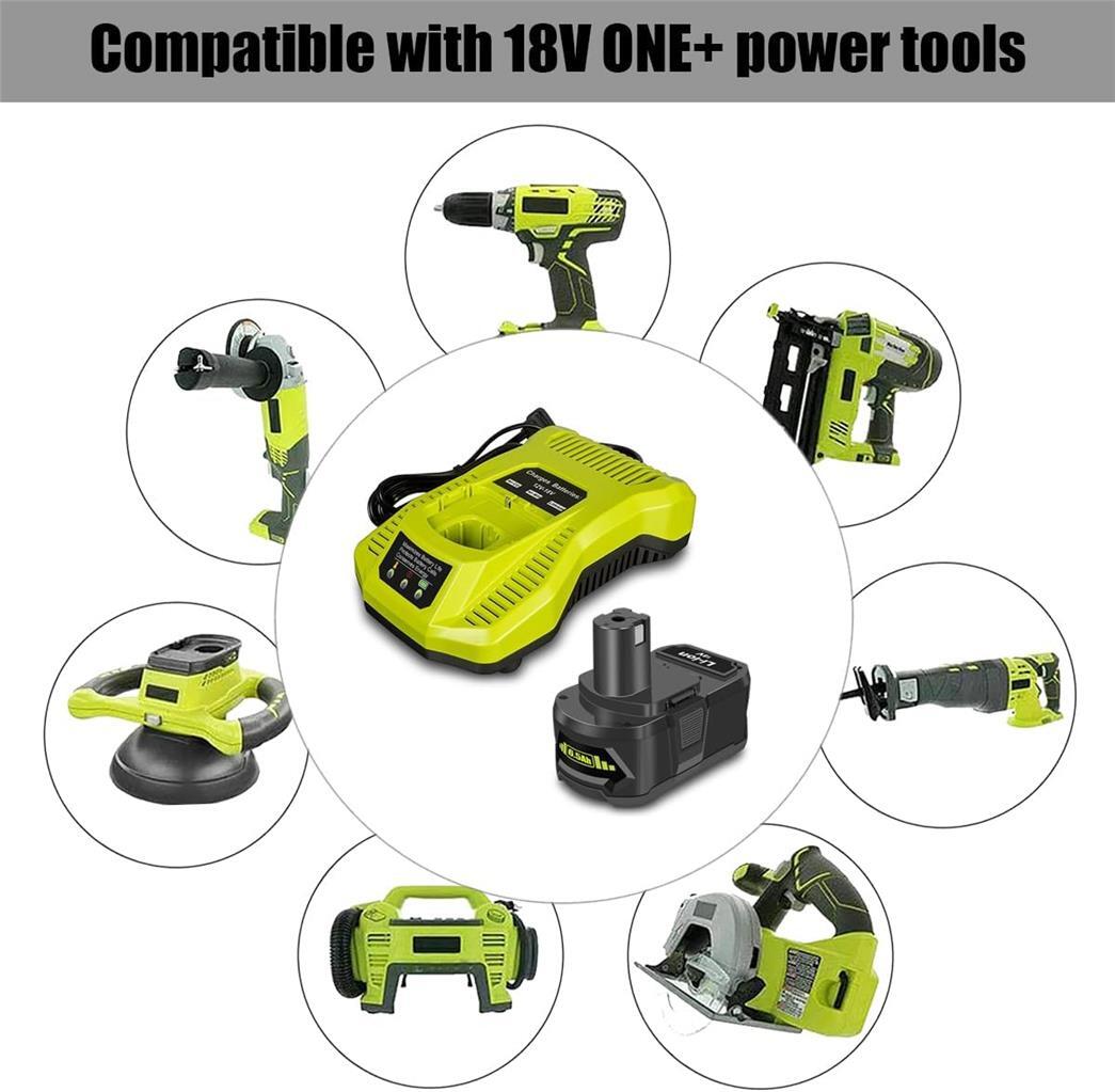 6.5AH for Ryobi 18V ONE+ 3.0Ah 2.0Ah 1.5Ah Battery with Charger Combo KIT