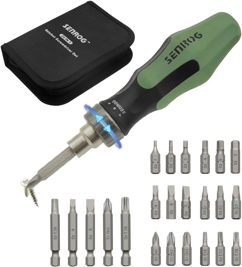 24 in 1 Multi-Bit Ratcheting Screwdriver, Magnetic Interchangeable Ratchet Screw