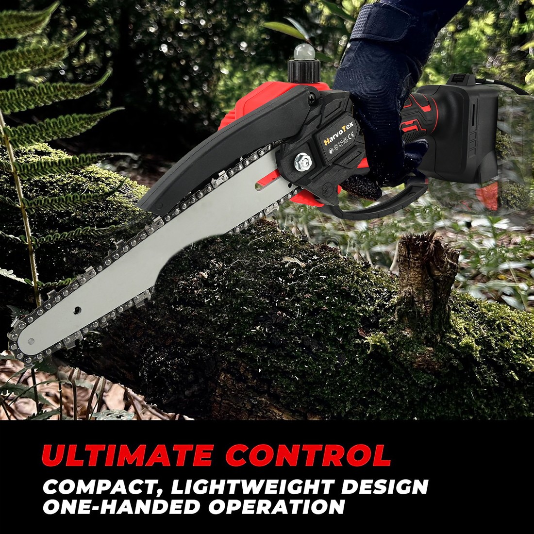 Cordless Pole Saw 8″ Mini Chainsaw w/2 Chains Handheld For Milwaukee 18V