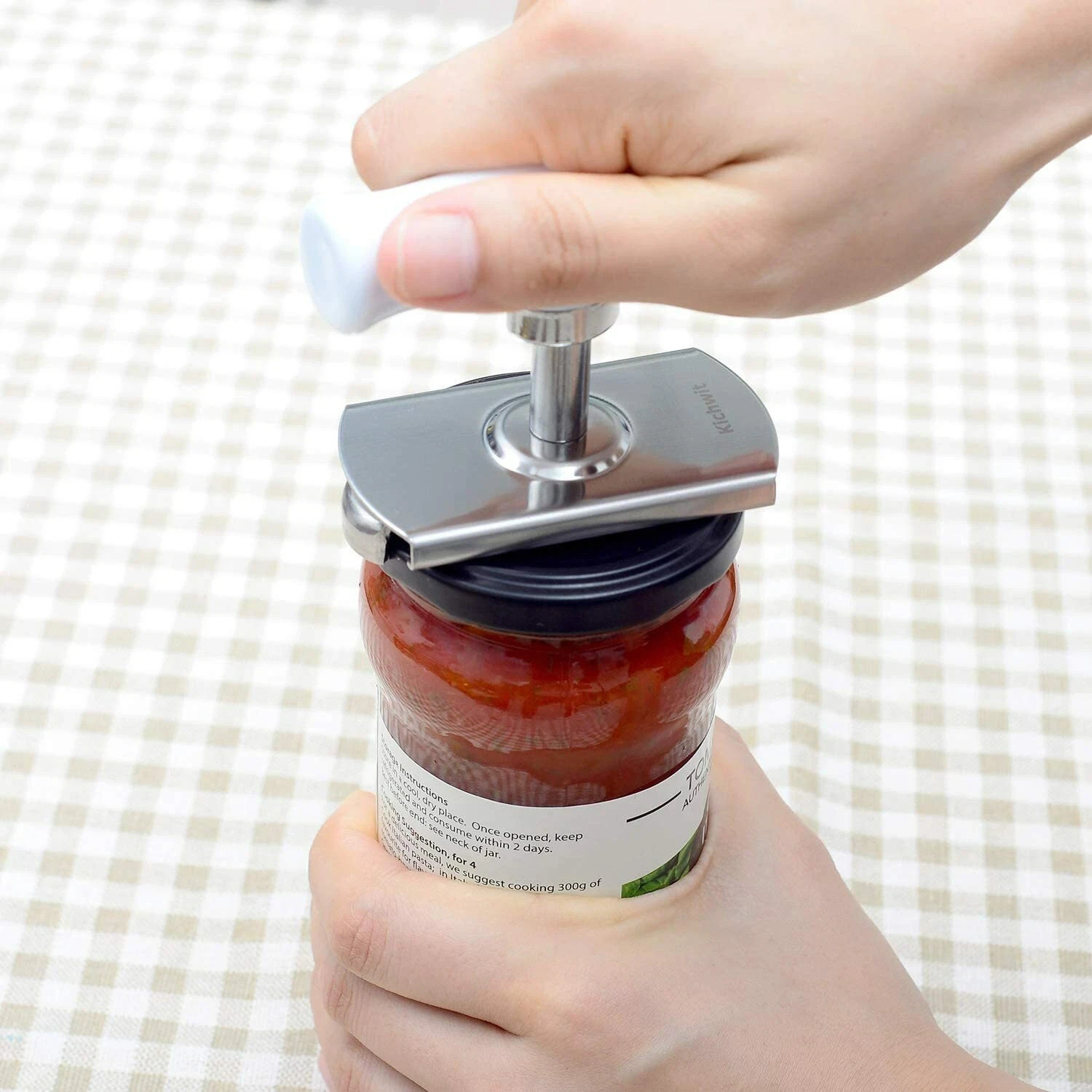 Jar Lid Bottle Opener Can Adjustable Remover Stainless Steel Twist Off Grip Easy
