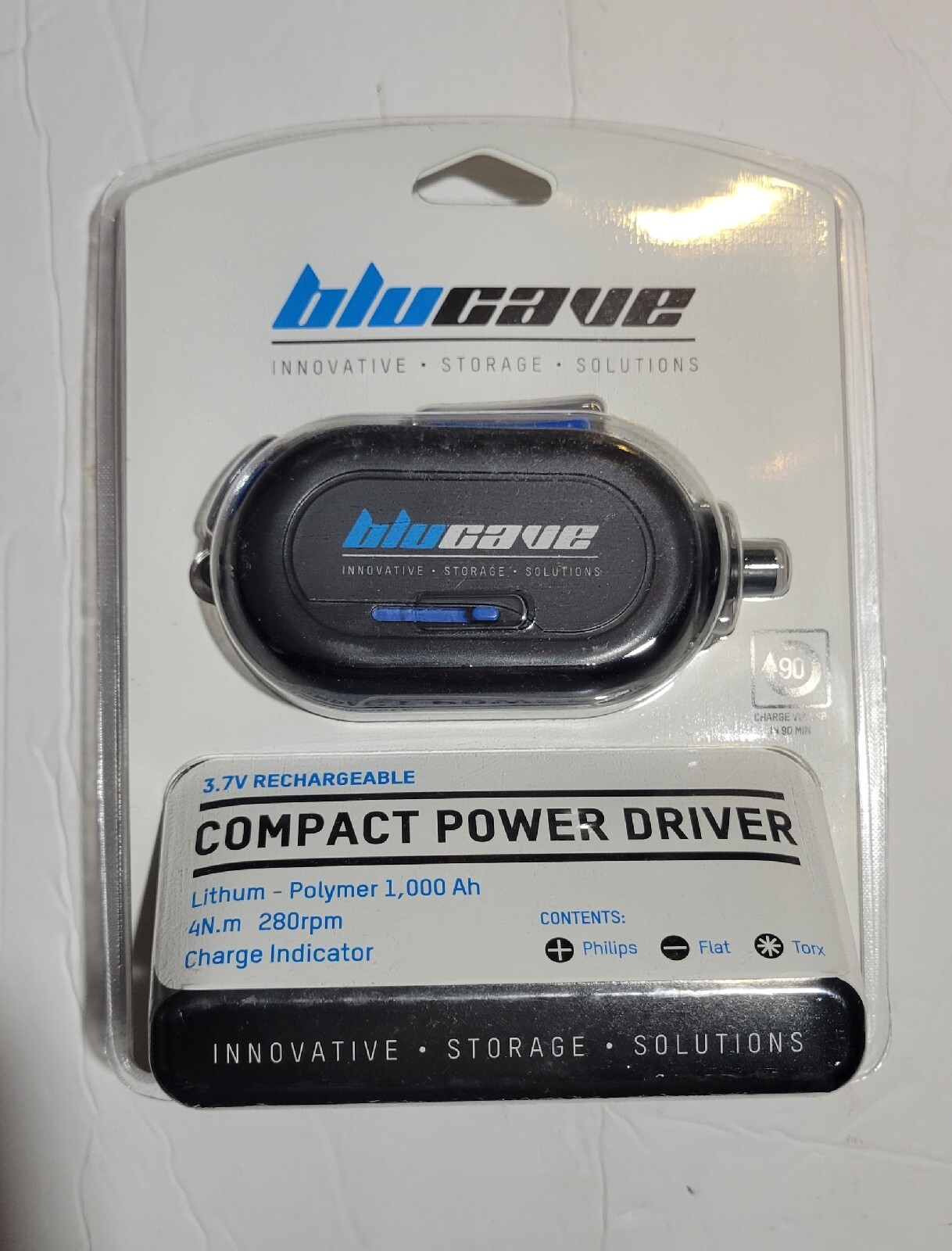 BluCave Compact Power Driver – 3.7V Rechargeable Screwdriver
