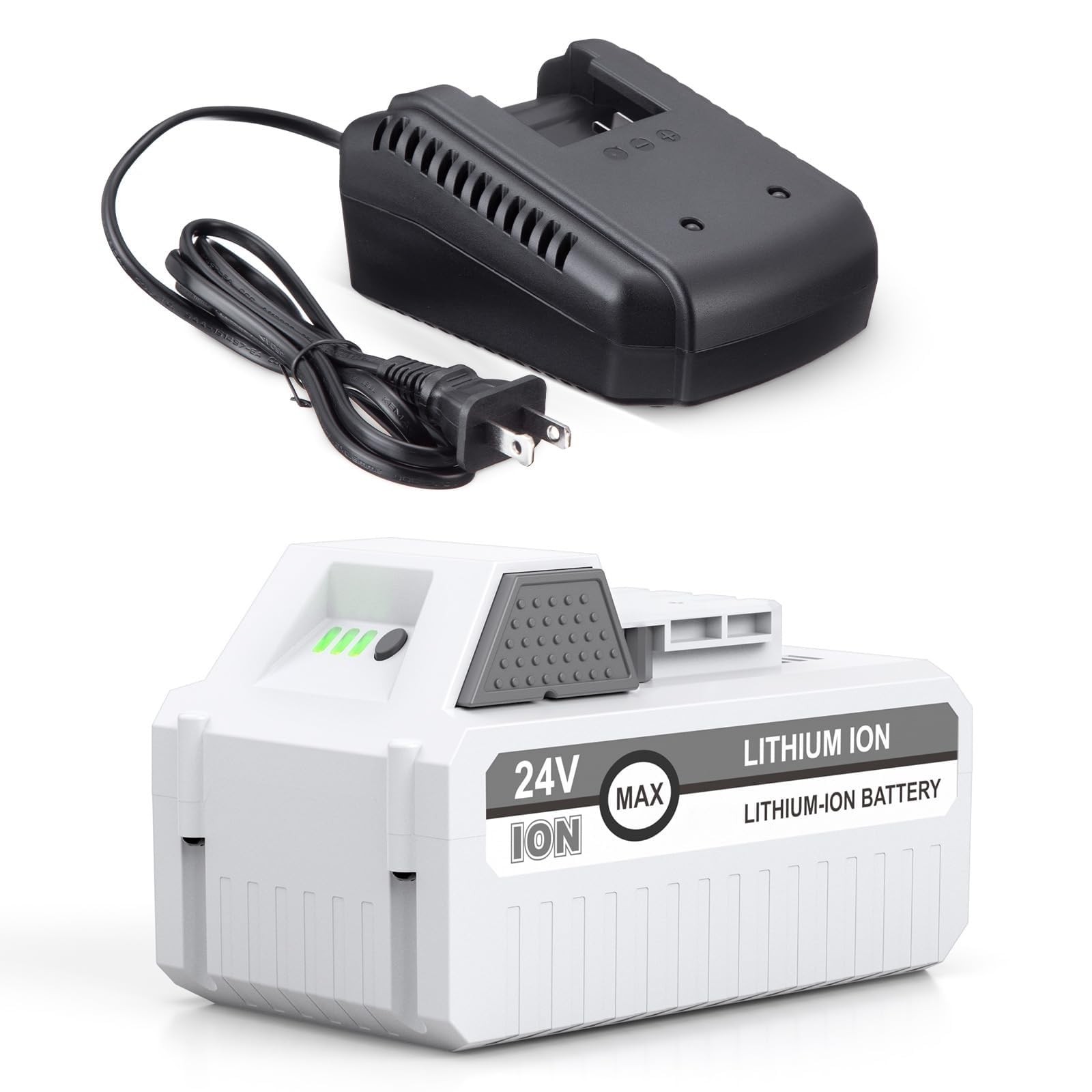 7500mAh 24VBAT-LTE Replacement Lithium-iON Battery+Fast Charger for Snow Joe …