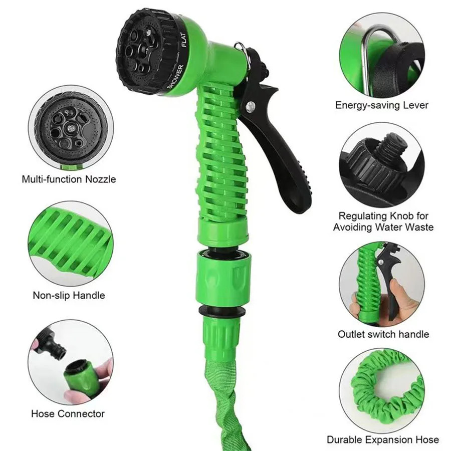 Expandable Garden Hose with Spray Nozzle Flexible Magic Hose Fast Ship USA