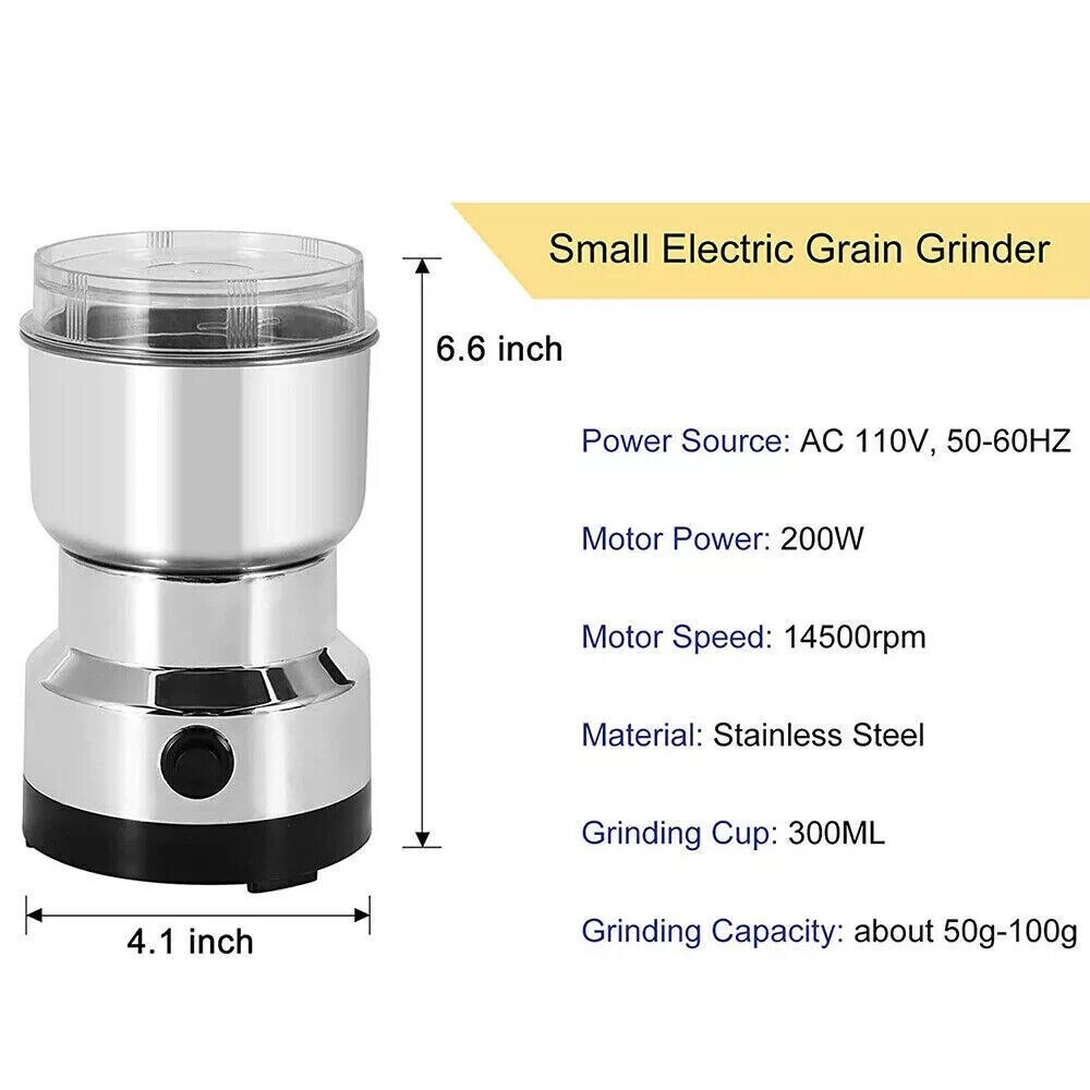 NEW Electric Coffee Bean Grinder Nut Seed Herb Grind Spice Crusher Mill Blender