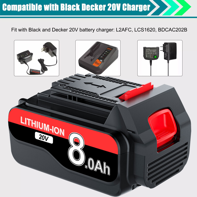 6.0Ah 20Volt For Black and Decker battery LB20 LBX20 LBXR20 LB2X4020 3.5Ah/8.0AH