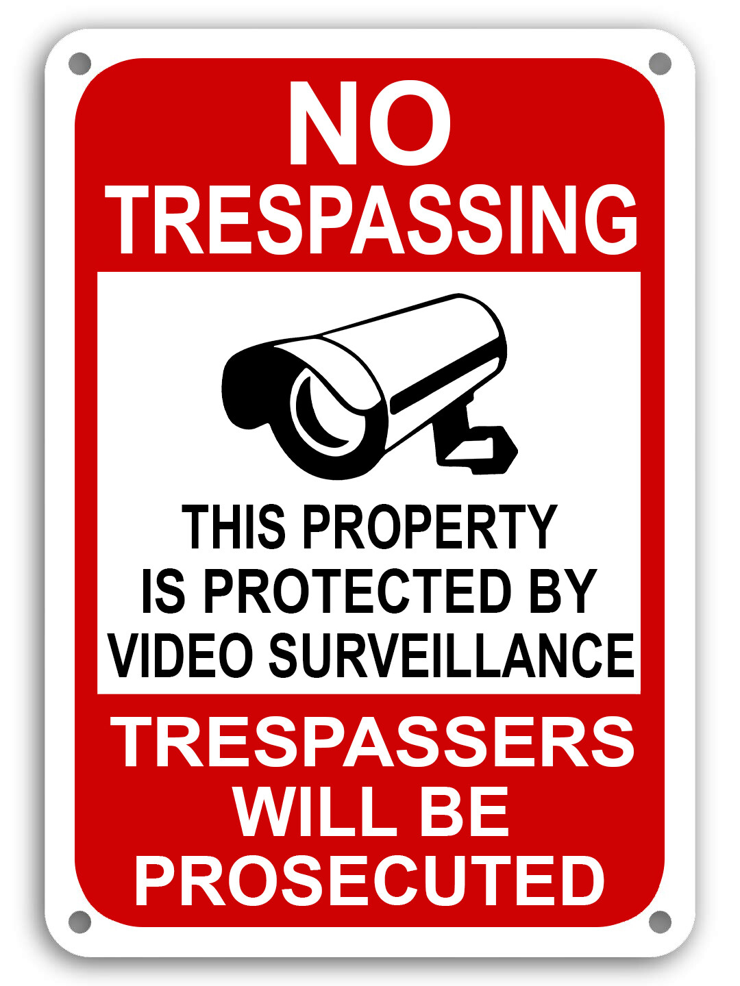 Property Protected By Video Surveillance Warning Security Camera Sign cctv 7×11″