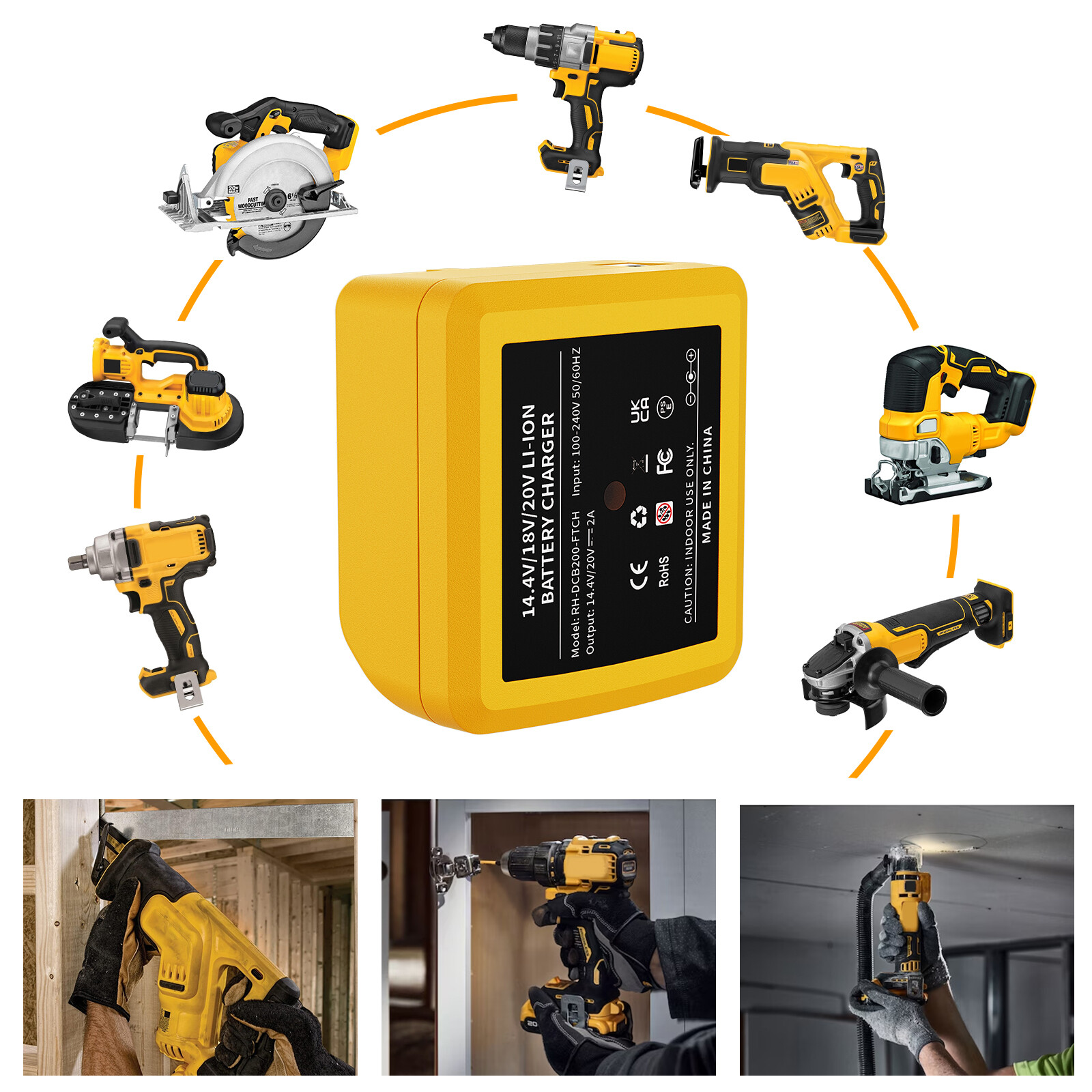 Replacement Battery Charger For Dewalt 20V 20 Volt Max Lithium Ion DCB112 DCB102