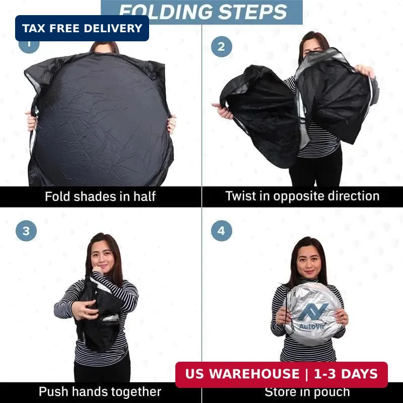 Foldable Car Windshield Sun Shade – 280T Thickened Reflective UV & Heat Shield w