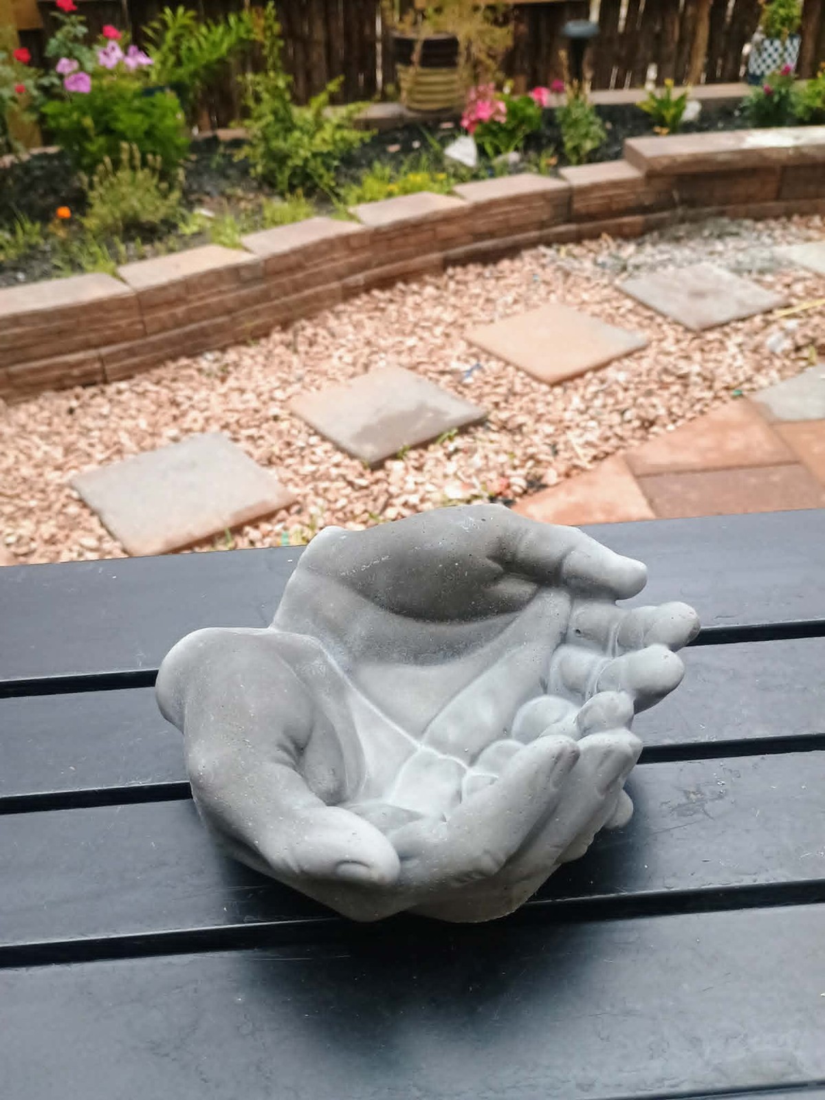 Handmade concrete planter pot – hands 6.1in x 5.9in x 2.7
