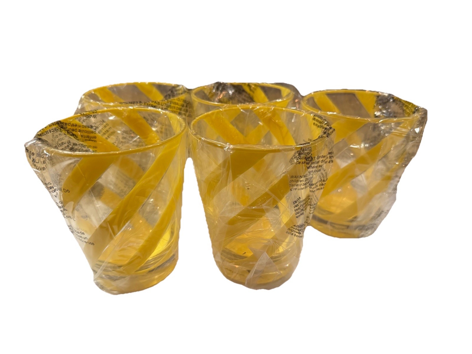5 Brand New never Been Used Firorira Un Giardino Methacrylate Glasses In Yellow