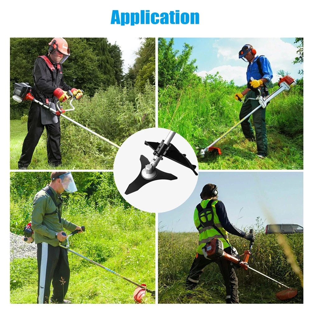 2Pcs 10″ x 3 Teeth Steel Brush Blade Trimmer Lawn Weed Eater Cutter 1.0 cm Thick