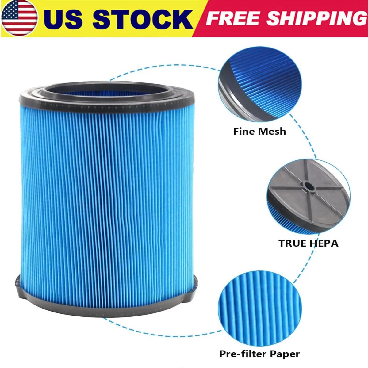 VF5000 Filter For RIDGID Shop Vac Wet/Dry Washable Vacuum Garage 6-20 Gallon US