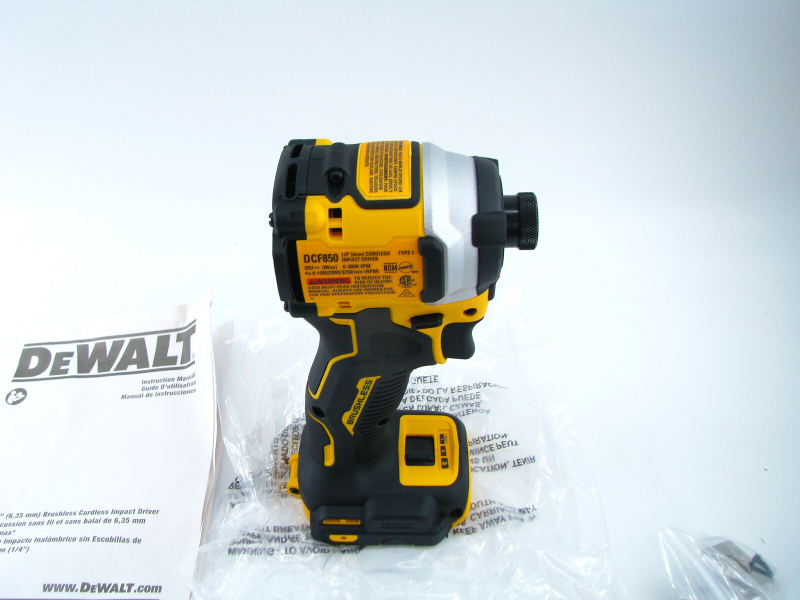 NEW DeWALT DCF850B ATOMIC 20V MAX 1/4″ Li-Ion 3-Speed Impact Driver 20 Volt