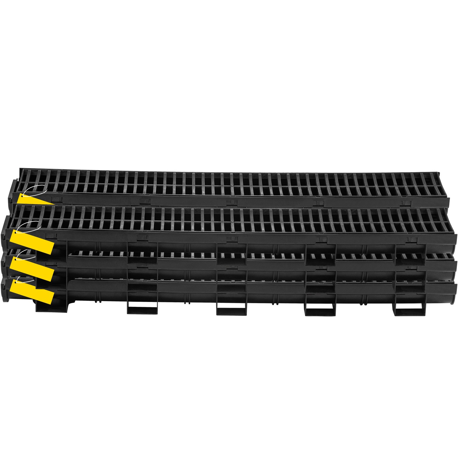 VEVOR Drainage Trench Driveway Channel Drain Kit Plastic Grate-5.8″x3.1″-6 Pack
