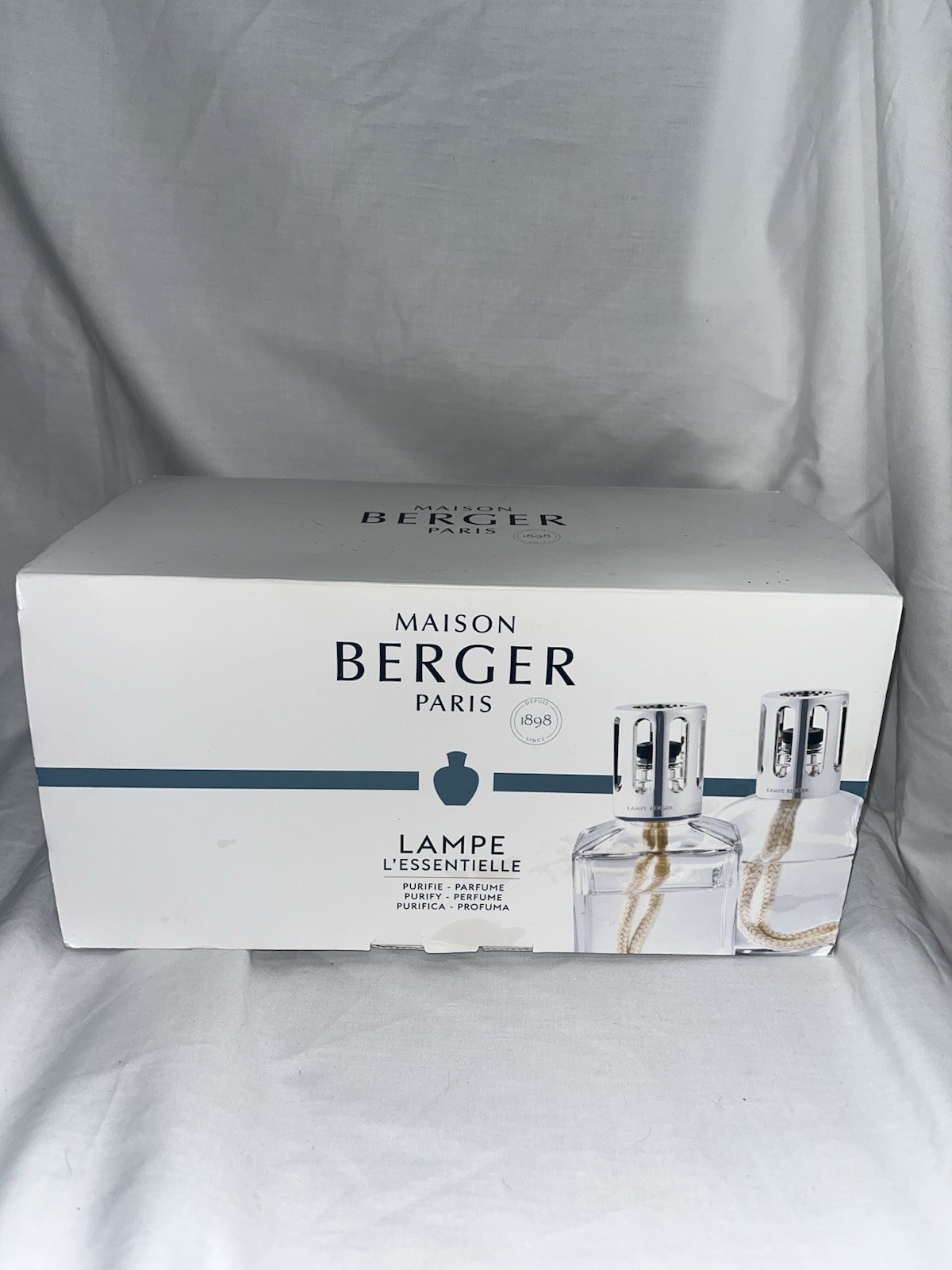 NEW! Lampe Berger Maison Paris Clear Round Glass Lamp Gift Starter Set Refill