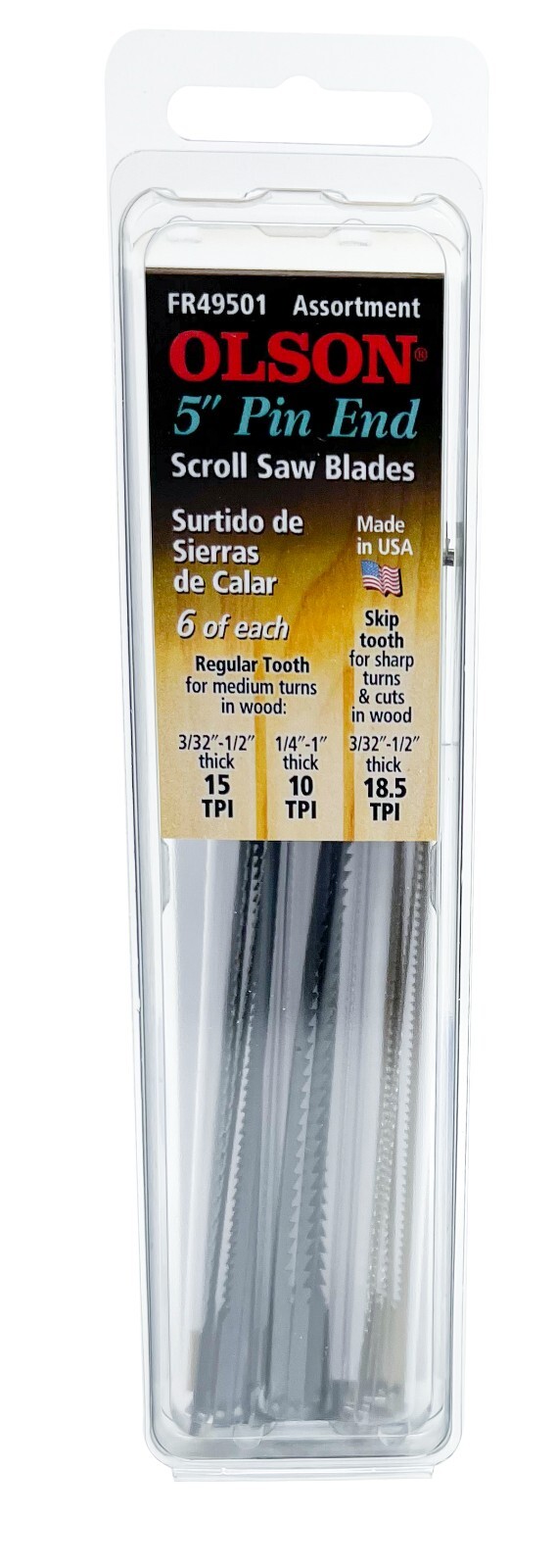 Olson 5-In. Pin End Scroll Saw Blades Assortment – FR49501