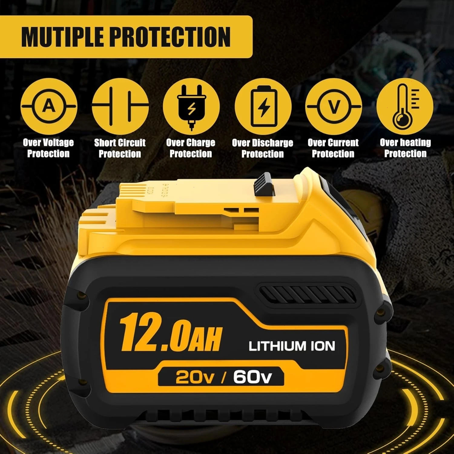 2/4Pack For DEWALT FLEXVOLT 20V/60V MAX 12.0Ah Lithium Battery DCB609-2 DCB612
