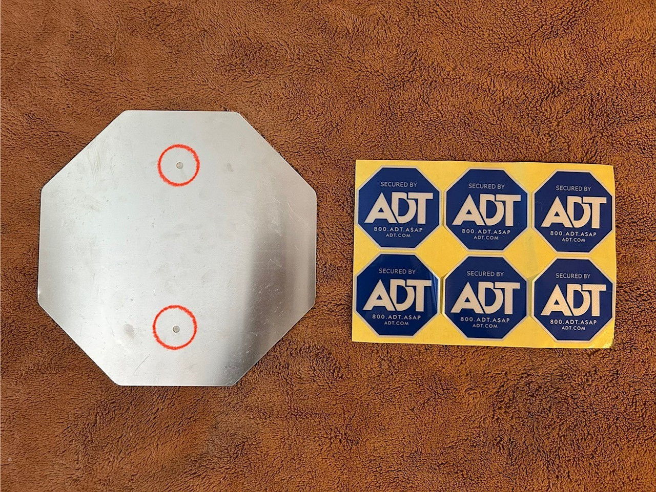 ADT Security Yard Aluminum Sign & Stickers No Pole