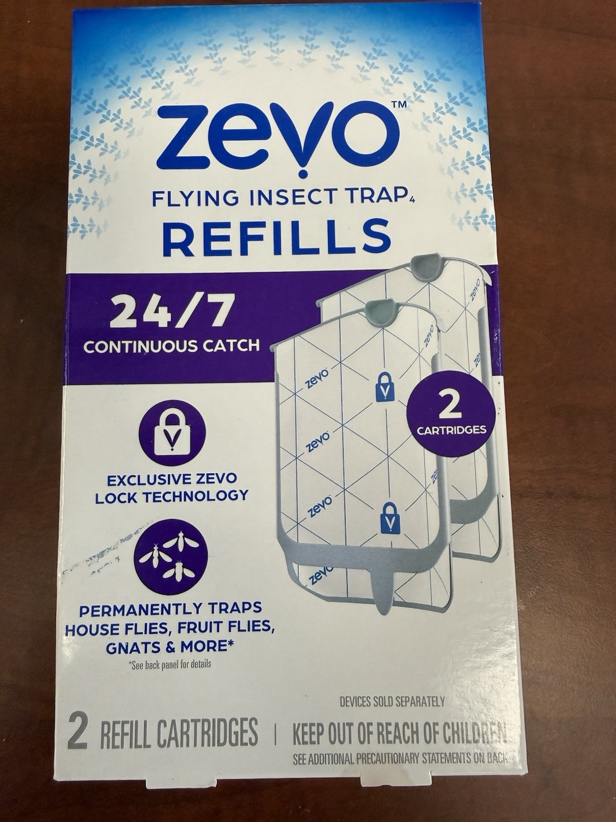Zevo Flying Insect Trap (1 Plug-in Base + 7 Cartridges) Featuring Blue UV Light