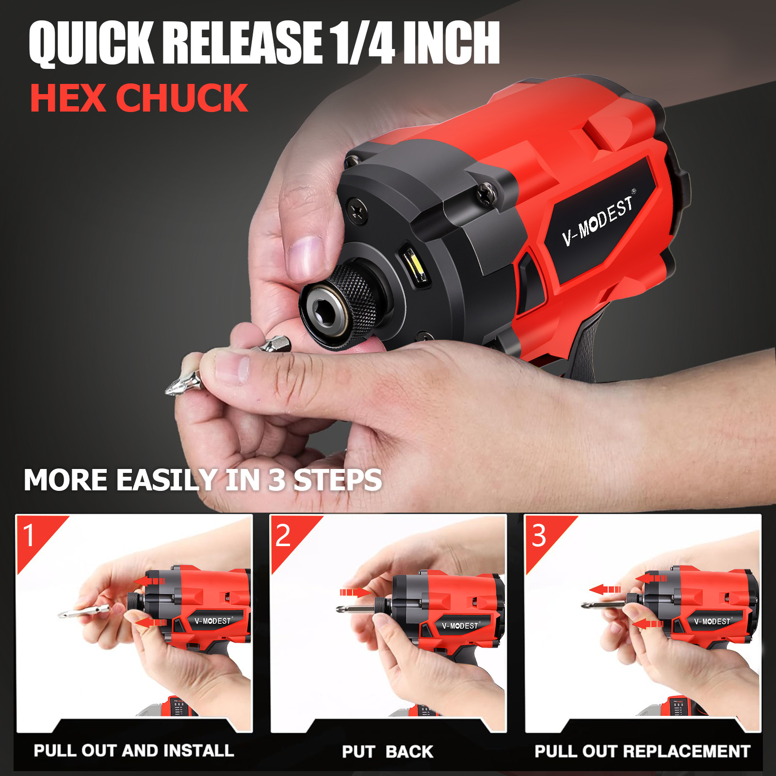 Compatible Milwaukee M18 Lithium-Ion Cordless 1/4″ Hex Impact Driver Brushless