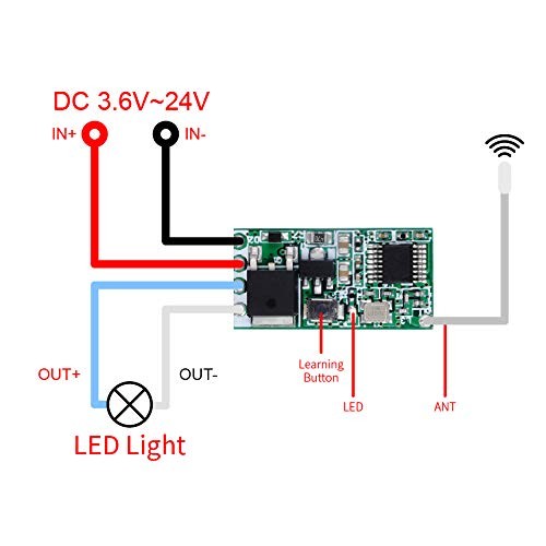 QIACHIP 433MHz Universal Wireless RF Remote Control Switch DC 6V 12V 1-SET