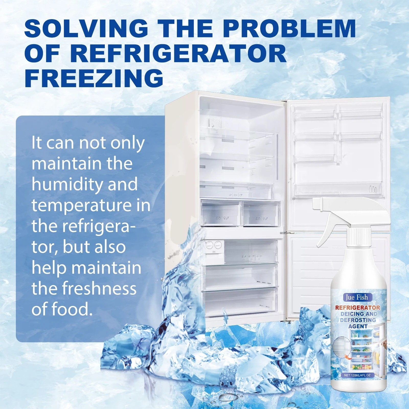 120ml Freezer Defrosting Deicing Spray,De-Icer For Refrigerator Buildup best